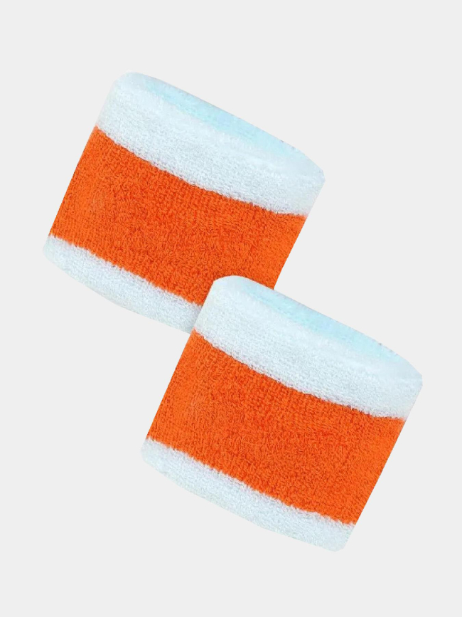 Poignets éponge swoosh orange blanc - Nike