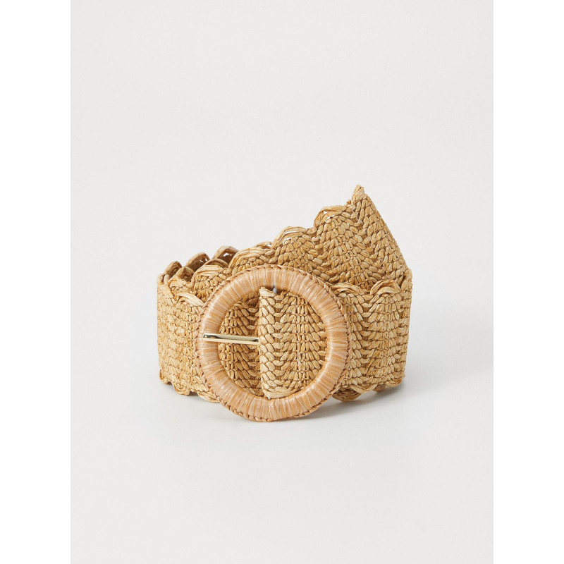 Ceinture en paille lyana beige femme - Pieces