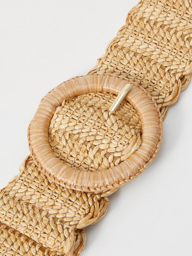 Ceinture en paille lyana beige femme - Pieces