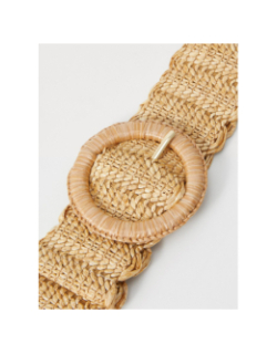 Ceinture en paille lyana beige femme - Pieces