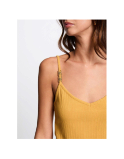 Débardeur côtelé bao jaune femme - Morgan