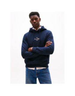 Sweat à capuche outline flag bleu nuit homme - Tommy Hilfiger
