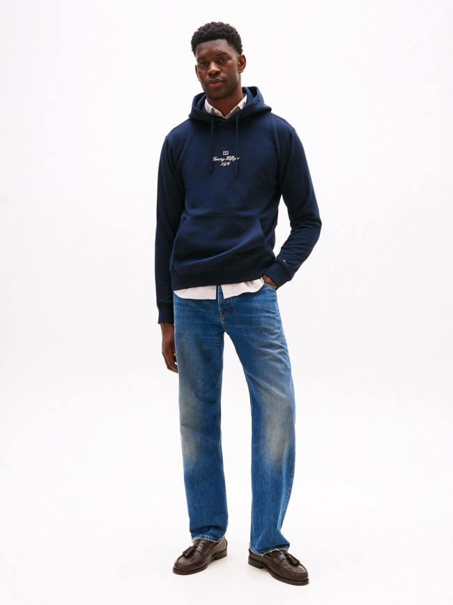 Sweat à capuche outline flag bleu nuit homme - Tommy Hilfiger