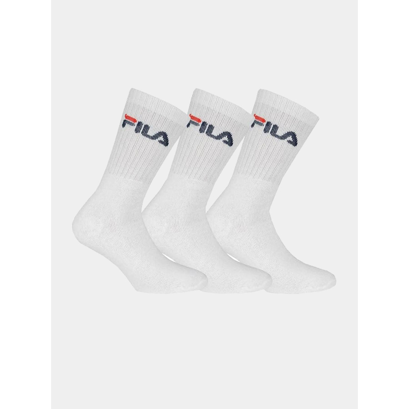 Pack de 3 paires de chaussettes tennis blanc adulte - Fila