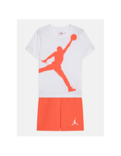 Ensemble t-shirt et short jumbo blanc et orange enfant - Jordan