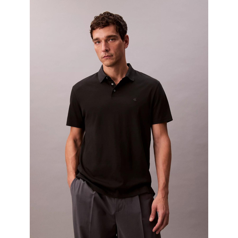 Polo supima chest noir homme - Calvin Klein