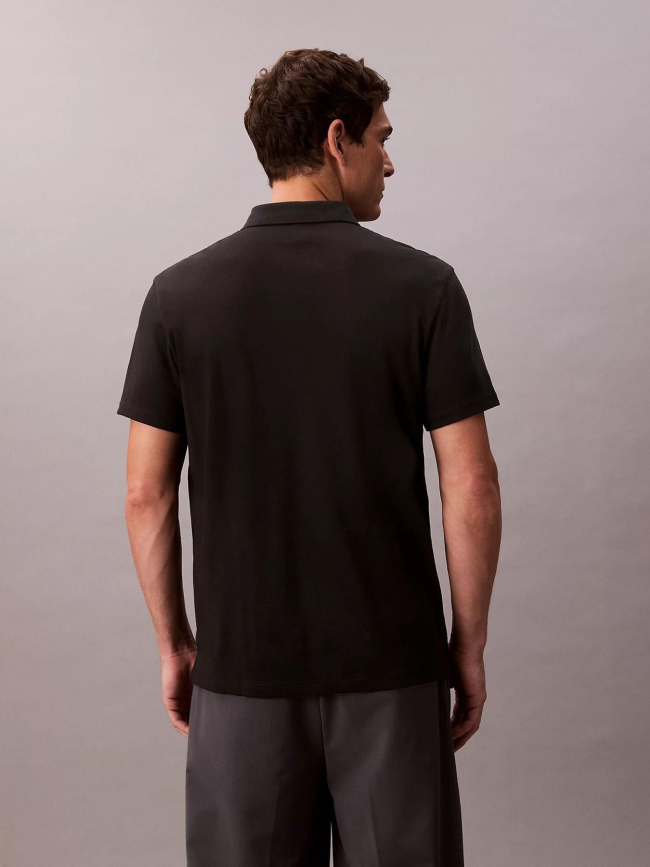 Polo supima chest noir homme - Calvin Klein
