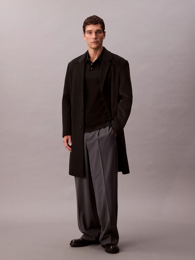 Polo supima chest noir homme - Calvin Klein