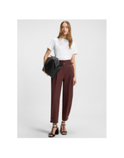 T-shirt logo ruban damacia blanc femme - Hugo