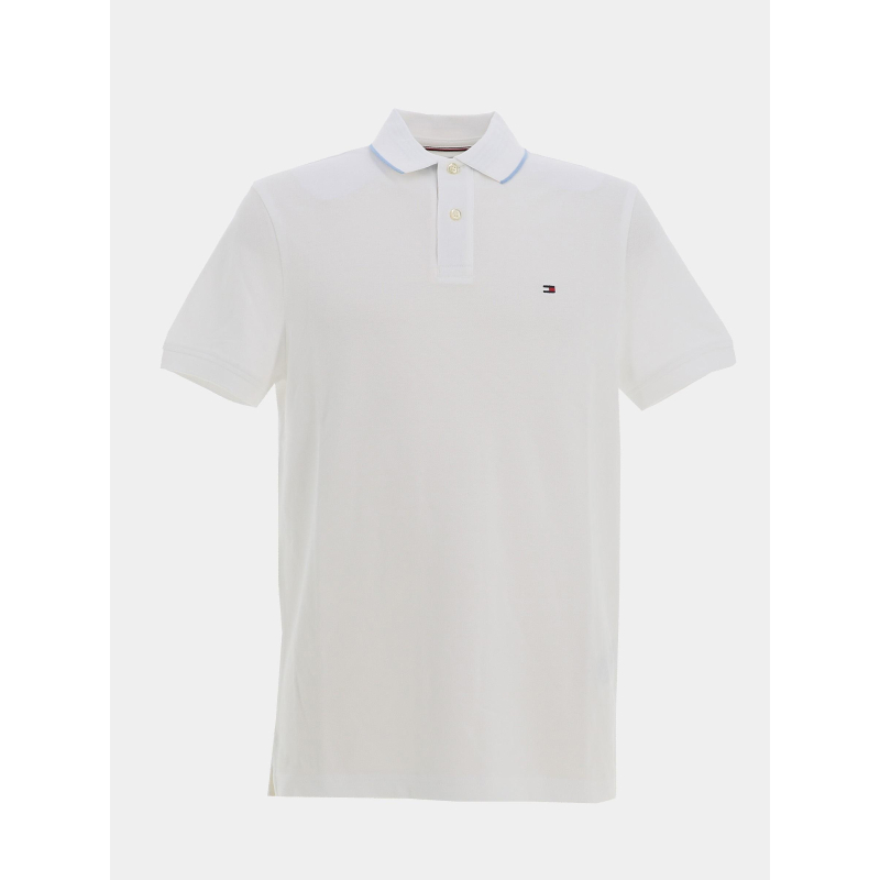 Polo uni regular seas placket blanc homme - Tommy Hilfiger