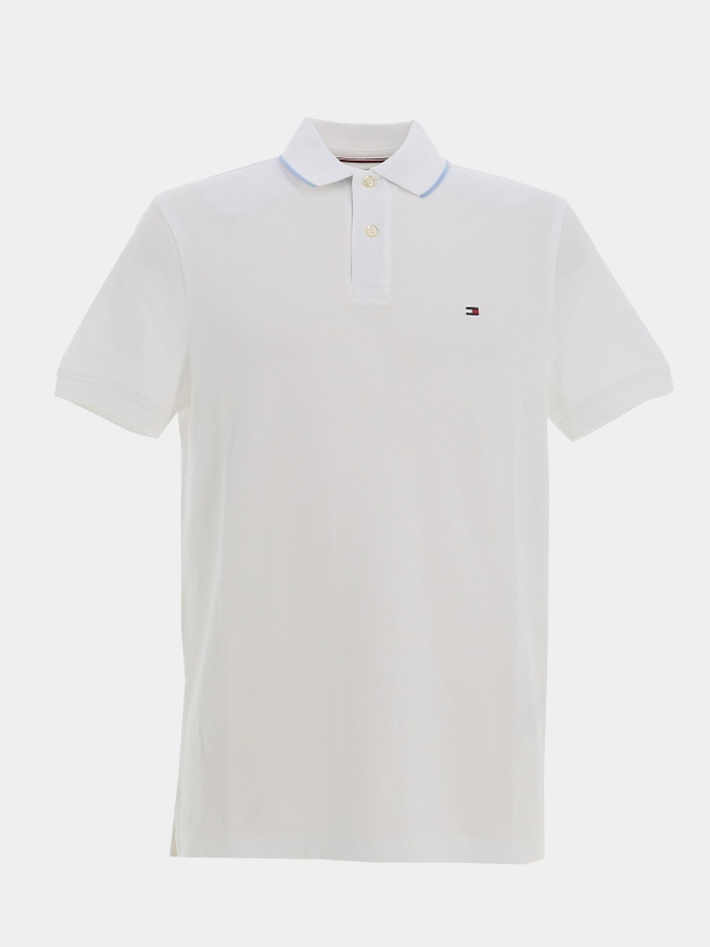 Polo uni regular seas placket blanc homme - Tommy Hilfiger