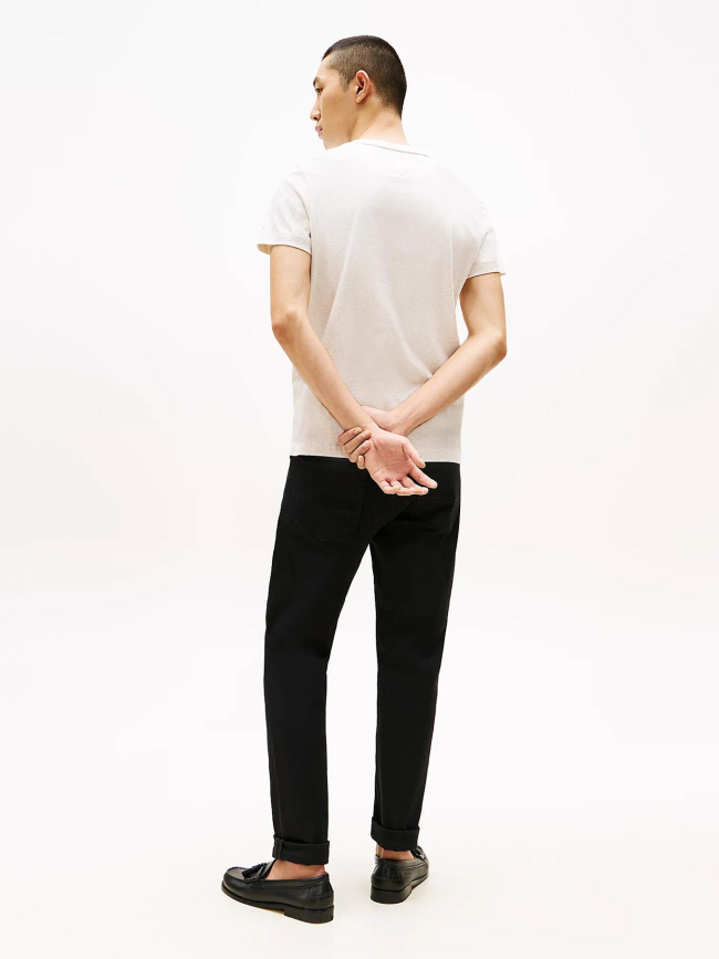 T-shirt logo chiné beige homme - Tommy Hilfiger