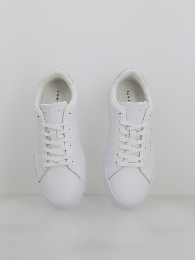 Baskets en cuir court detail blanc homme - Tommy Hilfiger