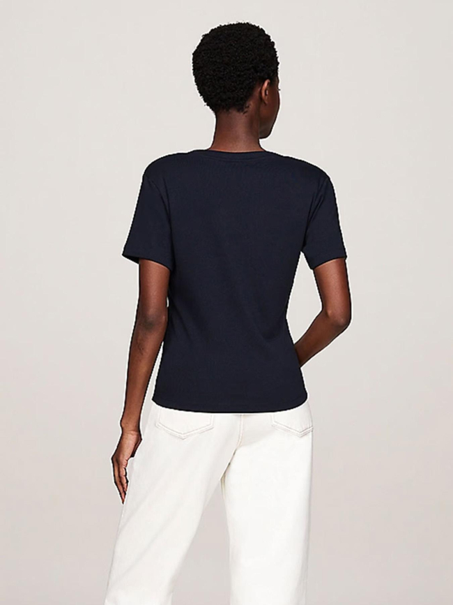 T-shirt col v new slim cody bleu marine femme - Tommy Hilfiger