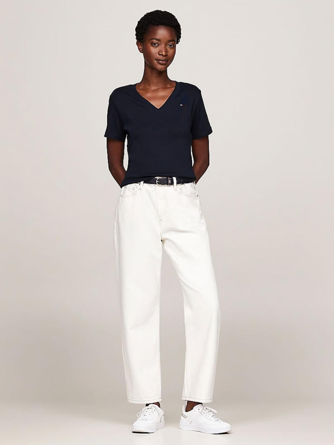 T-shirt col v new slim cody bleu marine femme - Tommy Hilfiger