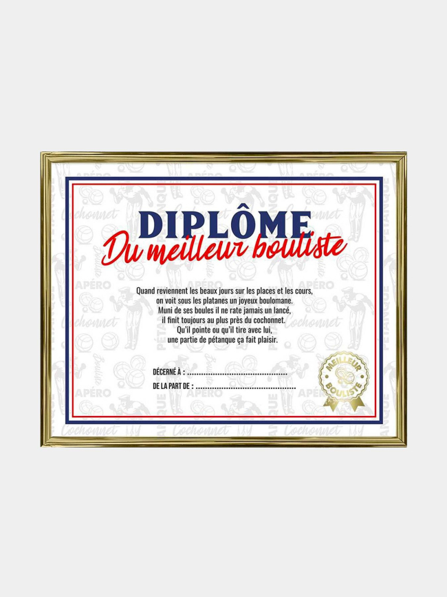 Diplôme du meilleur bouliste blanc et doré - STC