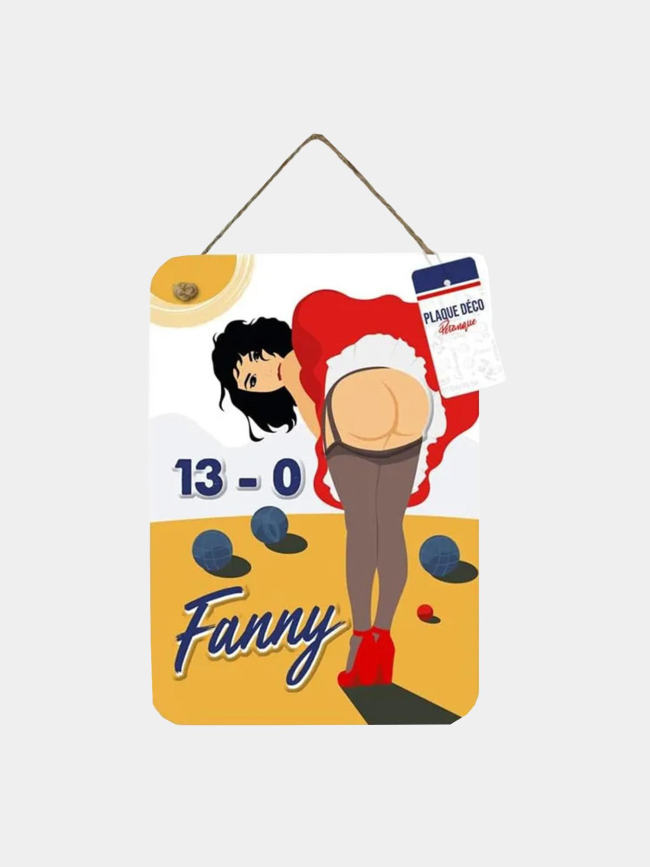 Plaque décorative fanny pétanque blanc et jaune - STC