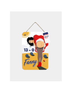 Plaque décorative fanny pétanque blanc et jaune - STC