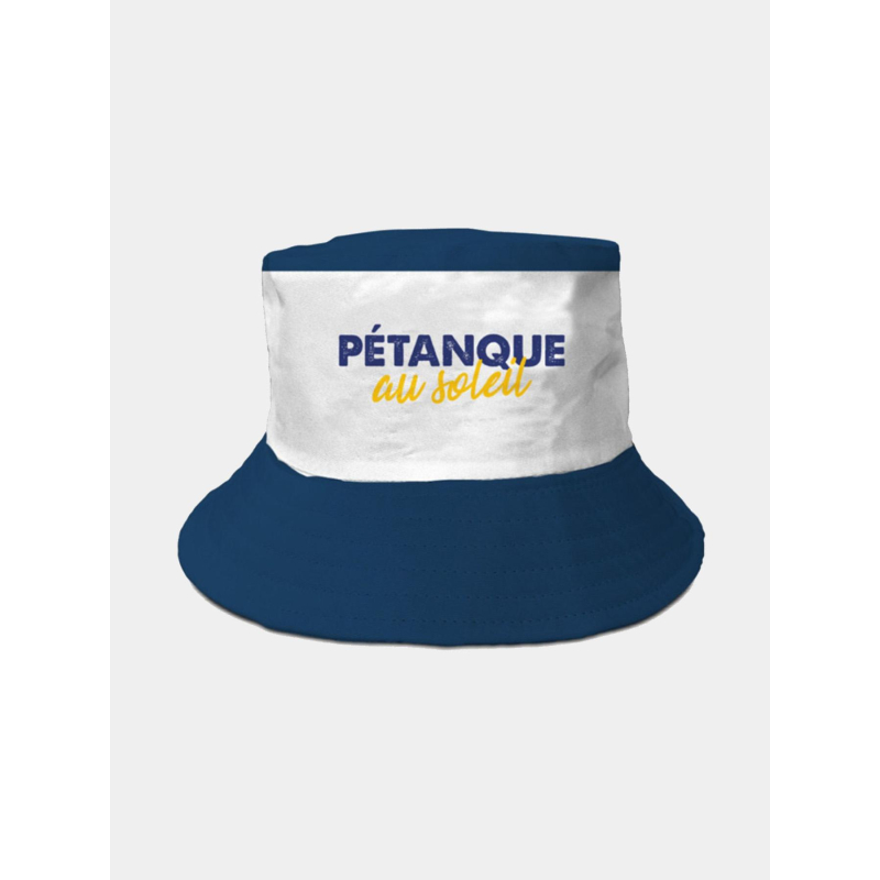 Bob en coton pétanque au soleil bleu marine et blanc - STC
