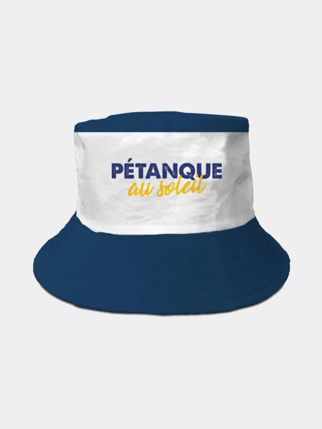 Bob en coton pétanque au soleil bleu marine et blanc - STC