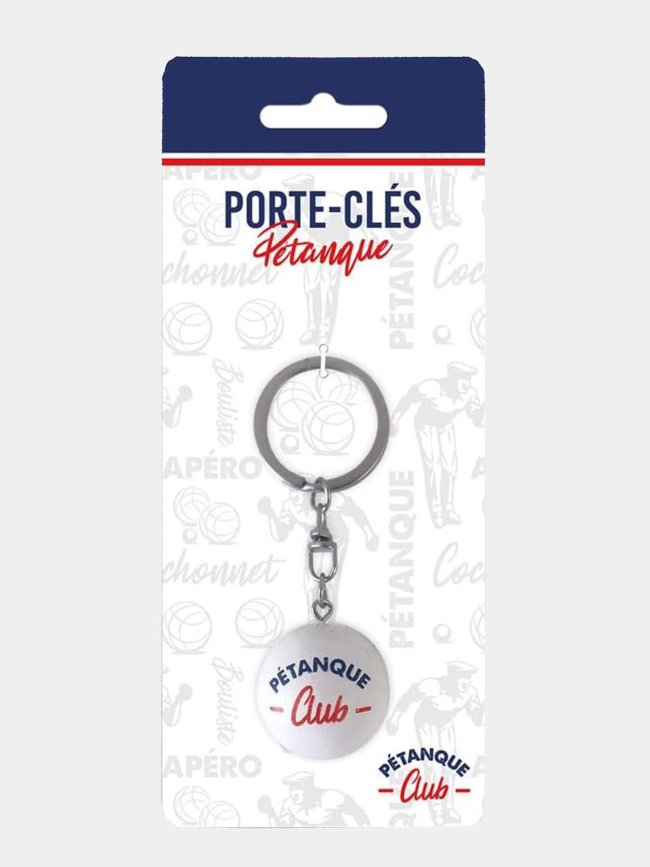 Porte clés pétanque club blanc - STC
