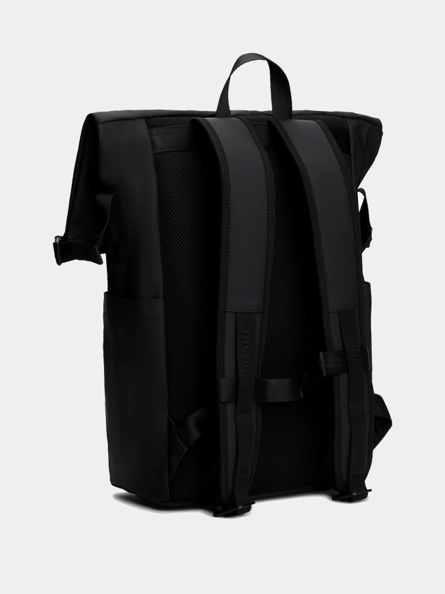 Sac à dos à rabat roulé et logo texturé noir - Tommy Hilfiger