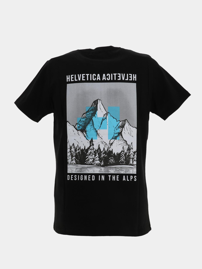 T-shirt à manches courtes union noir homme - Helvetica
