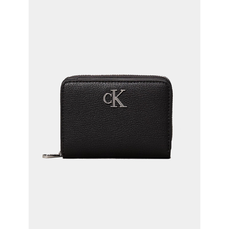 Portefeuille en simili cuir lézardé noir femme - Calvin Klein Jeans