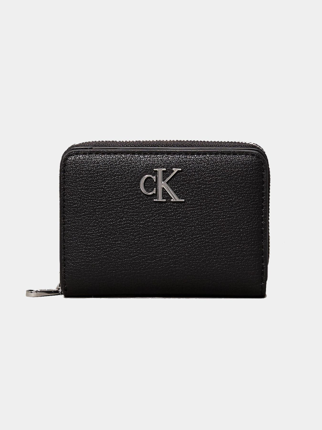 Portefeuille en simili cuir lézardé noir femme - Calvin Klein Jeans