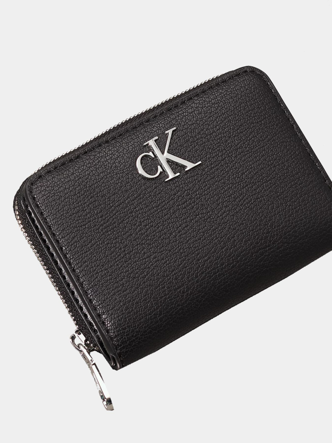 Portefeuille en simili cuir lézardé noir femme - Calvin Klein Jeans