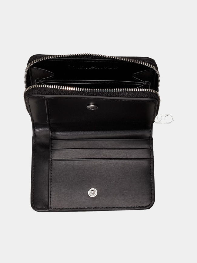 Portefeuille en simili cuir lézardé noir femme - Calvin Klein Jeans