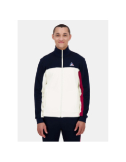 Sweat zippé tri blanc et bleu marine homme - Le Coq Sportif