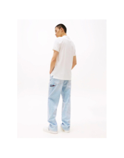 Polo ajusté a drapeau blanc homme - Tommy Jeans