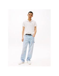 Polo ajusté a drapeau blanc homme - Tommy Jeans