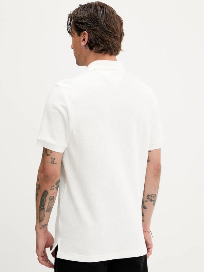 Polo texturé à manches courtes blanc homme - Tommy Jeans