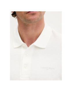 Polo texturé à manches courtes blanc homme - Tommy Jeans