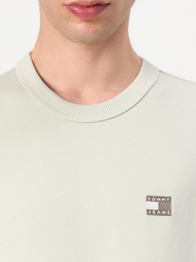 Sweat en tissu éponge à badge vert homme - Tommy Jeans