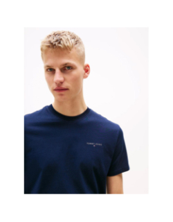 T-shirt ajusté à logo linéaire bleu marine homme - Tommy Jeans