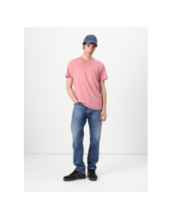 T-shirt ajusté à logo linéaire rose homme - Tommy Jeans