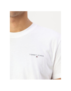 T-shirt ajusté à logo linéaire blanc homme - Tommy Jeans
