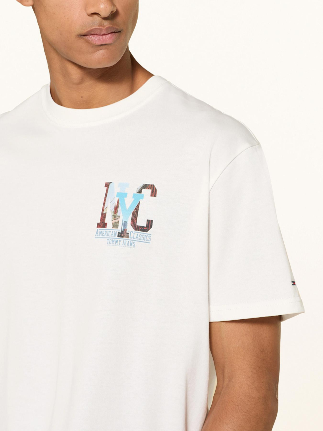 T-shirt décontracté à imprimé au dos blanc homme - Tommy Jeans