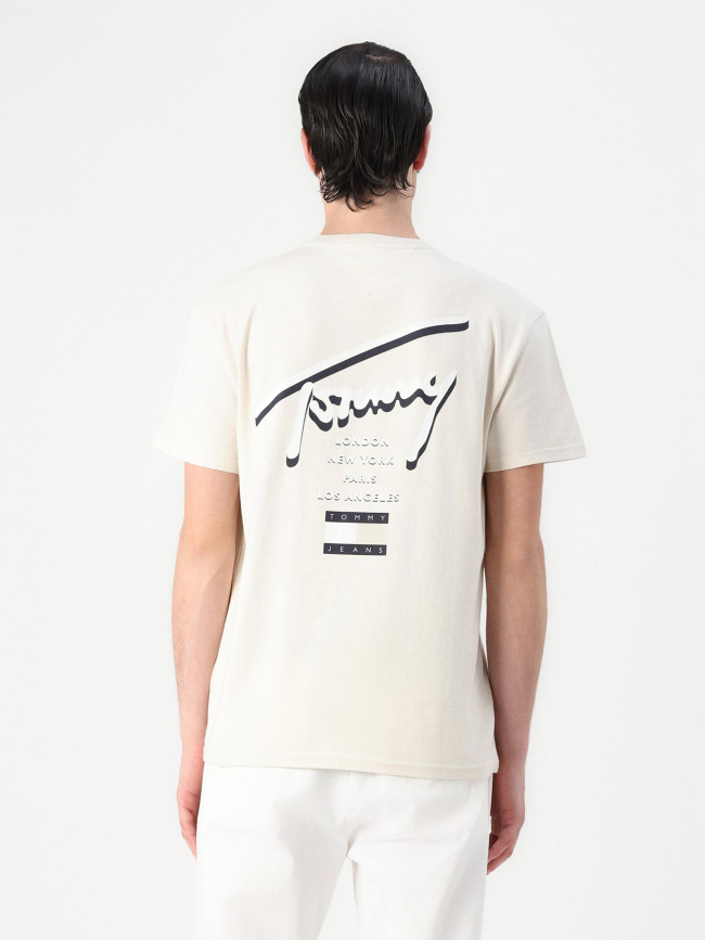 T-shirt à logo signature au dos beige homme - Tommy Hilfiger