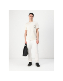 T-shirt à logo signature au dos beige homme - Tommy Hilfiger