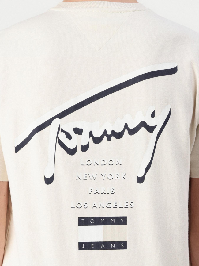 T-shirt à logo signature au dos beige homme - Tommy Hilfiger
