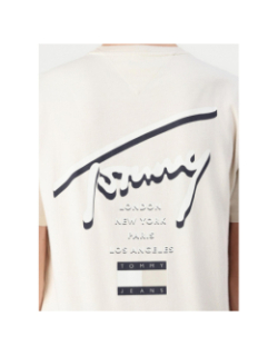 T-shirt à logo signature au dos beige homme - Tommy Hilfiger