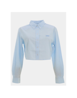 Chemise crop à rayures bleu et blanc femme - Tommy Jeans