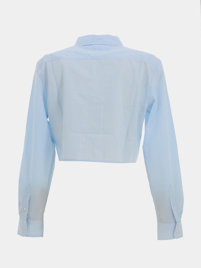 Chemise crop à rayures bleu et blanc femme - Tommy Jeans