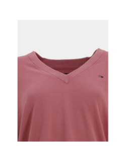 Pull en coton à col v essential rose femme - Tommy Jeans