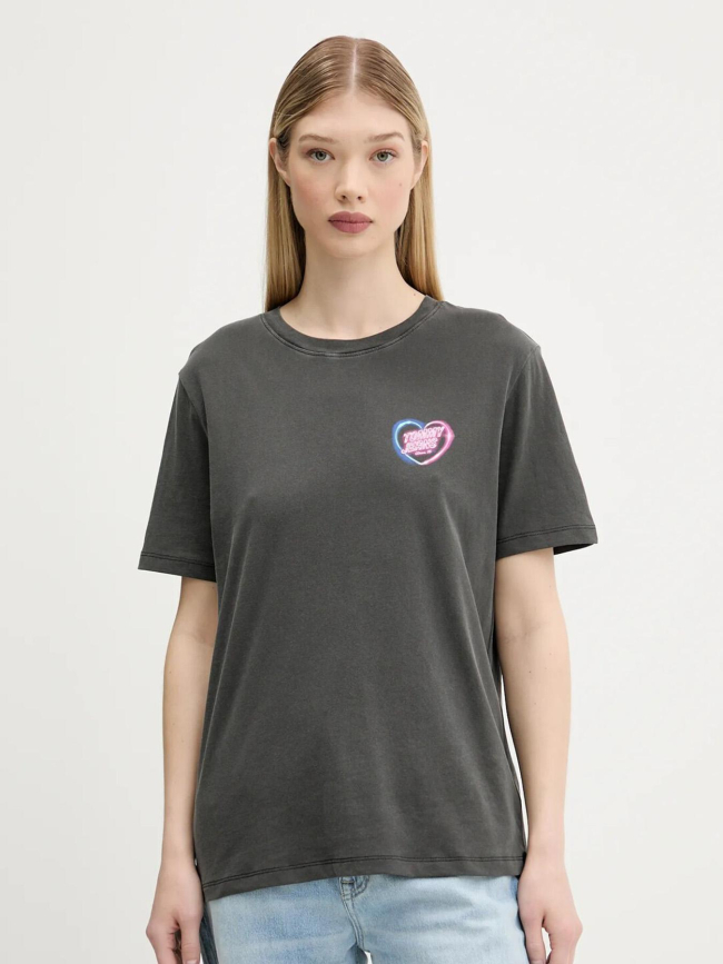 T-shirt large effet vintage rétro néon noir femme - Tommy Jeans