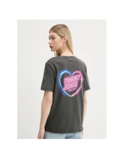 T-shirt large effet vintage rétro néon noir femme - Tommy Jeans